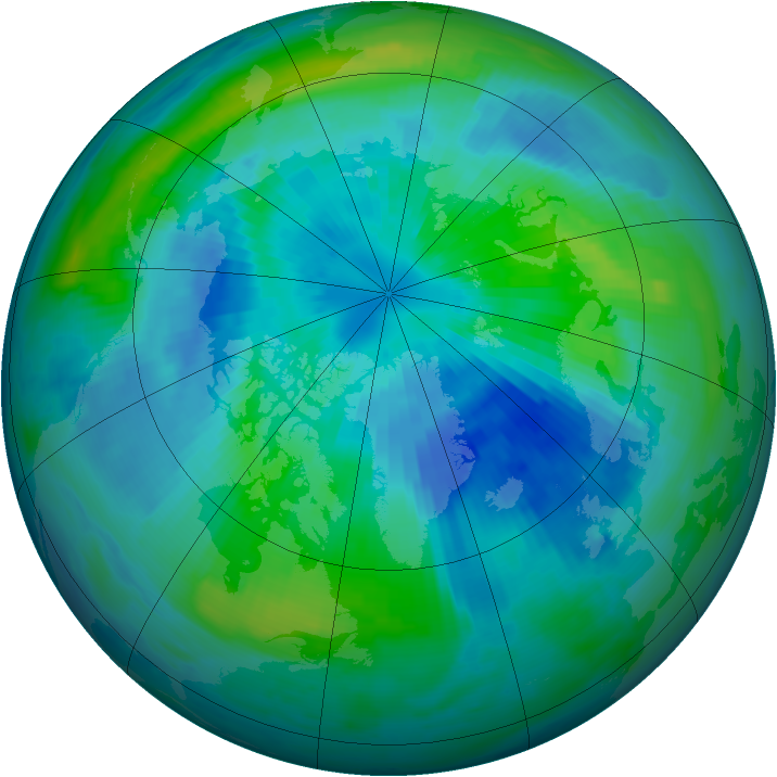 Arctic ozone map for 23 September 1997